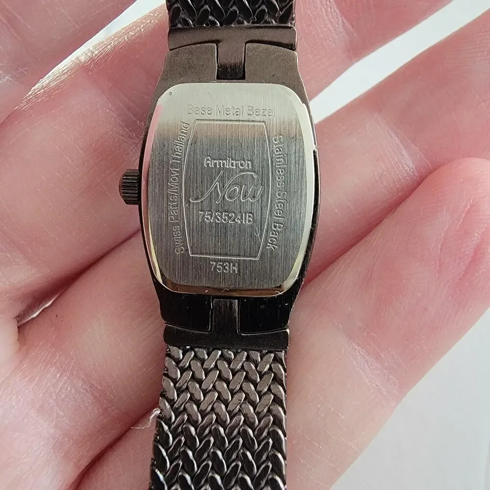 Armitron Womens Watch Brown Dial 25mm Brown Case Mesh Bracelet Quartz Diamond
